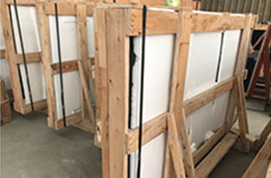 Emballage et expédition en usine de verre résistant au feu